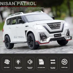 funablo 1/24 Big Nissan Petrol Toy Car Metal Pull Back Diecast Sound and Light image 3