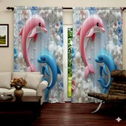jerish fashion 213 cm (7 ft) Door Polyester Room Darkening Curtain Single Curtain-picture-47
