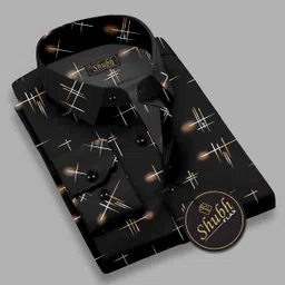 shubhflax Men Regular Fit Printed Cut Away Collar Formal Shirt image 1