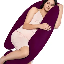 mg crafts J-Shaped Pregnancy Pillow | Maternity Body Pillow with Velvet Cover Polyester Fibre Stripes, Solid Pregnancy Pillow Pack of 1-picture-17