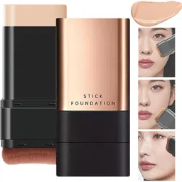 ardaki 2 in 1 Korean Anti-Wrinkle Foudation Stick with Brush,Flawless Eraser Foundation Compact image 1