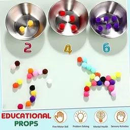 kraftmasters Pom Pom Balls Colorful Pompom Ball for CraftsDecorations,KidsProject(1Cm 300Pcs) image 3