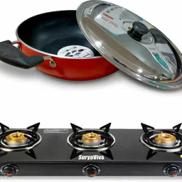 Photon 3B Combo Kadhai Glass Manual Gas Stove-image-9