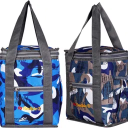 flexible branded premium quality hand lunch bag medium size combo(pack of 2)for both men and women for office,picnic,school or college (Dark blue,blue/10L) Waterproof Lunch Bag-picture-15