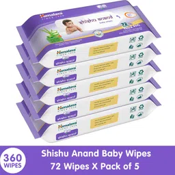 himalaya Shishu Anand Baby Wipes, 72 Wipes - Pack of 5 | Buy 4 Get 1 FREE-picture-45