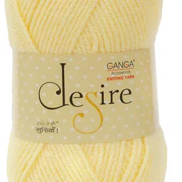 ganga Desire Hand Knitting and Crochet yarn (Buttermilk Yellow) (200gms)-picture-18