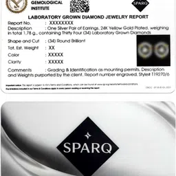sparq Certified Lab Grown Diamond & Gold Plated 925 Sterling Silver Stud Earring image 5