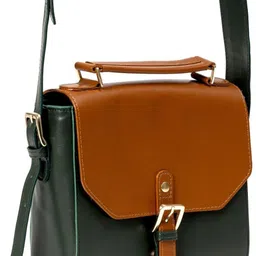 green hermitage Green Men & Women Sling Bag Juniper Men & Women Vegan Leather Sling Bag - Green image 2