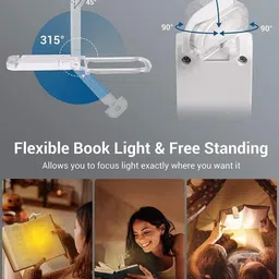 zwerlin Book Reading Light with Clip | 3 Color Tone & Adjustable Brightness Study Lamp image 4