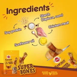 pedigree RANCHOS SUPER BONES, Made with Real Meat (Chicken & Milky flavour) Chicken, Milk Dog Treat image 5