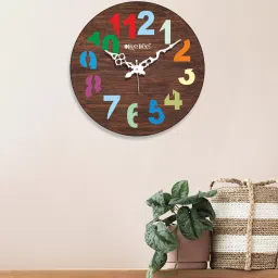 olive tree Accent Multicolour Engineered Wood Wall Clock image 1