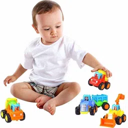 Construction Toy Play Set|Excavator, Dumper, Cement Mixer & Tractor Trolly-106-image-75