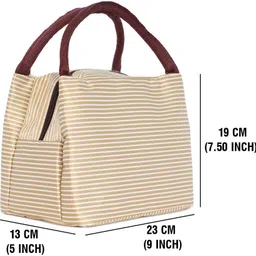 rossella Travel Insulated Tiffin Hand Lunch Bag with Aluminum Foil Inner Cover Reusable Waterproof Lunch Bag image 5