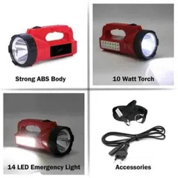 ashirwad 30W RECHARGEBLE LED TORCH LIGHT WITH SIDE 12 BRIGHT SMD LIGHT EMERGENCY LIGHT 4 hrs Torch Emergency Light image 3