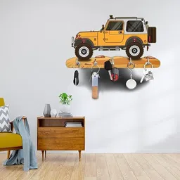 kishucraft UV Printed "Mahindra Thar" Car Shape Designer Key Holder Home/Office Decor Item. image 3