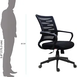 eurovesion Mid Back Mesh Office Arm Chair image 3