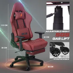 drogo Multi-Purpose Ergonomic Gaming Chair with 7Way Adjustable Seat Head USB Massager Gaming Chair image 5