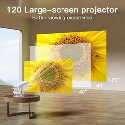 SILENCE 4K 1080 P Portable Projector with Dual Band WIFI6 5G Wireless 5.0 Bluetooth (8400 lm / 1 Speaker / Wireless / Remote Controller) Portable Projector image 2