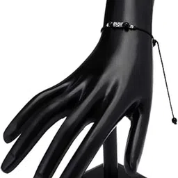 Dhruvs Collection Exclusive 925 Pure Silver Nazariya Anklet | Black Thread | Adjustable | Single White Gold Anklet image 4