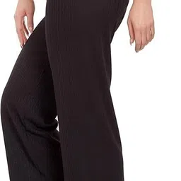 classy creations Women Comfort Fit Black Pure Cotton Trousers-picture-18