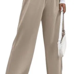 miskis Women Regular Fit Beige Lycra Blend Trousers image 4