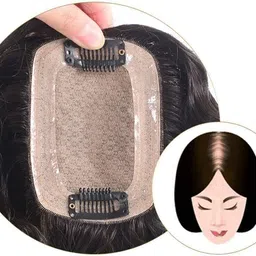 getvock 2 Clip Topper, piece/ Extensions for Women (Brown Color) Hair Extension image 4