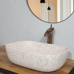 zooq Ceramic Wash Basin/ Designer Wash Basin/ Matt Finish Wash Basin/ Bathroom Wash Basin/ Basin for Home/ Table Top Basin image 2