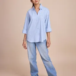 dressberry Women Oversized Fit Striped Casual Shirt-picture-10