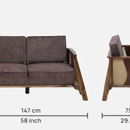 woodsworth from pepperfry Finnmark Sheesham Wood 2 Seater Sofa In Brown Colour image 2