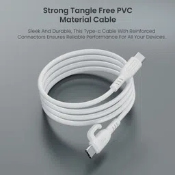 Portronics Type C 3 A 1 m Konnect Core 3 60W Type C to Type C Fast Charging Cable Cable, Cable Hook image 3