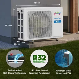godrej 5-In-1 Convertible 2024 Model 1.5 Ton 5 Star Split Inverter With Heavy Duty Cooling at Extreme Temperature AC- White image 4