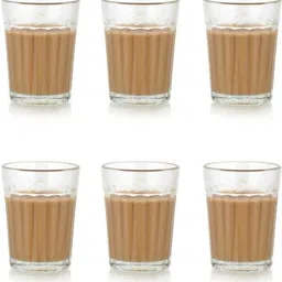 rokery (Pack of 6) New Morning & Clear tea glass 98 •_New Glass Set Water/Juice Glass image 1