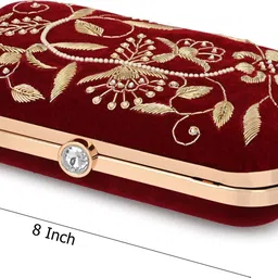 for the beautiful you Party, Casual Maroon Clutch image 4