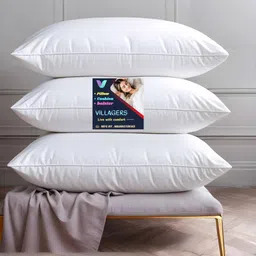 villagers LUXURY Cotton Solid Sleeping Pillow Pack of 3-picture-26