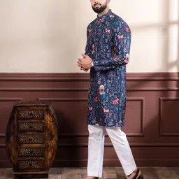 koshin Men Cotton Blend Kurta Pyjama Set image 5