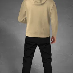 blive Men Night Suit Set Beige, Black Solid image 2