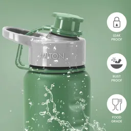 milton Gripper 1000 Stainless Steel Water Bottle, 920 ml, Green 920 ml Bottle image 2