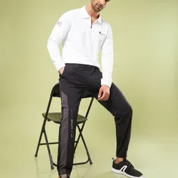 technosport Men Solid Zip Neck Polyester White T-Shirt image 5