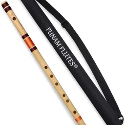 punam flutes A Sharp Base Premium Bansuri (Right Hand) 21.85 inches Bamboo Flute image 4