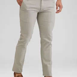 parx Men Slim Fit Grey Cotton Blend Trousers image 2