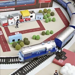 sarasi Passenger Toy Train with Track Changer, Battery Operated, Excellent Body Graphic image 4