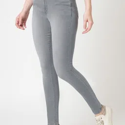 kashian Women Skinny High Rise Grey Jeans image 3