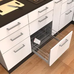 verito Utensil Kitchen Rack Plain Kitchen Basket 21X20X8 Inch / Modular Kitchen Cabinet / Kitchen Drawer Steel image 5