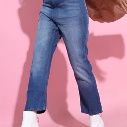 tokyo talkies Women Flared Mid Rise Blue Jeans image 2