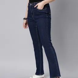 roadster Women Boot-Leg Mid Rise Dark Blue Jeans image 2