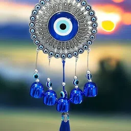 Turkish Eye Evil Eye Wall Hanging Windchime With Bell For Home Decor Aluminium Windchime-image-78