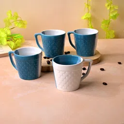 storepedia Pack of 12 Ceramic Fish Scaled Ceramic Tea Cups Set of 6 - 150ml Cups & Mugs for Home & Kitchen image 2