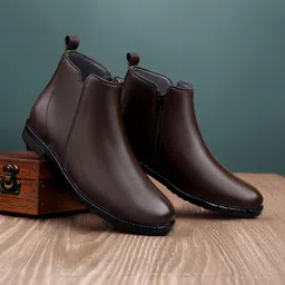 erix Synthetic Leather Lightweight Comfortable Trendy Walking Outdoor Slip On Chelsea Boots For Men image 3