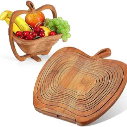 mn krafts Apple Shaped Foldable Wooden Fruit & Vegetable Basket-picture-15
