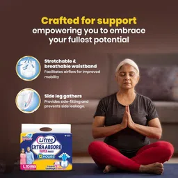lifree L Diaper for Adults | Breathable Fabric, Wetness Indicator, Easy Wear Adult Diapers - L image 3